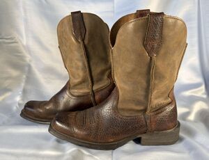 Men's ARIAT Rambler Western Cowboy Boots Size 10 D Brown Leather Square Toe